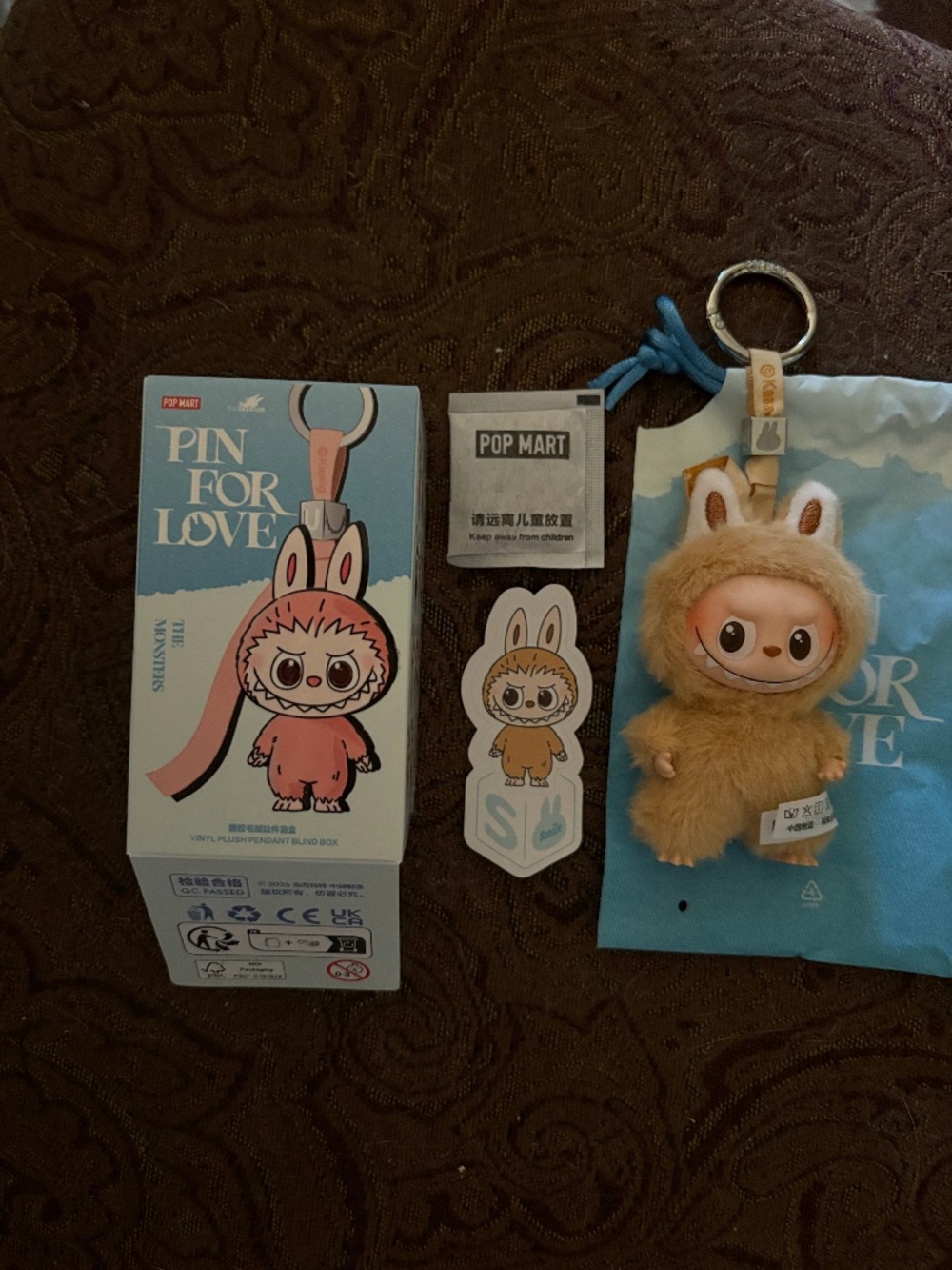 AUTHENTIC, BRAND NEW Labubu from the Pin For Love Series A-?, Letter "S"